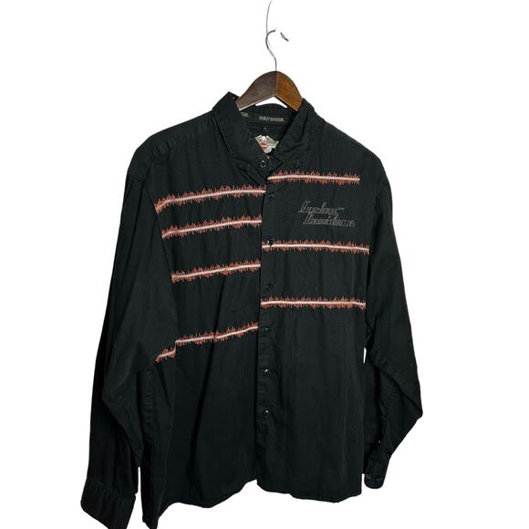 Harley-Davidson Other - Harley Davidson mens sz XL black button front embroidered shirt